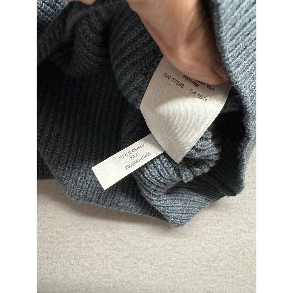 J.CREW Sweater Women Medium Ribbed Stretch Pullover Blue Heavyweight BJ580